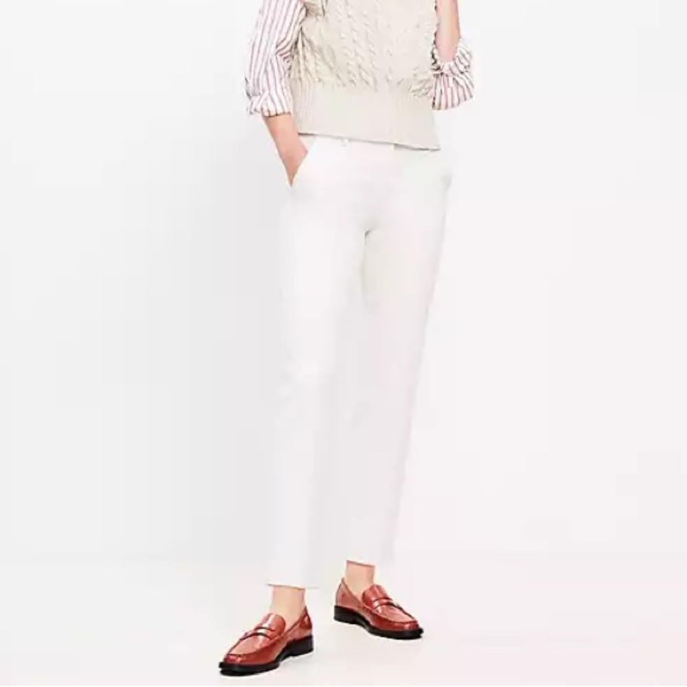 LOFT Crisp White Riviera Ankle Pants